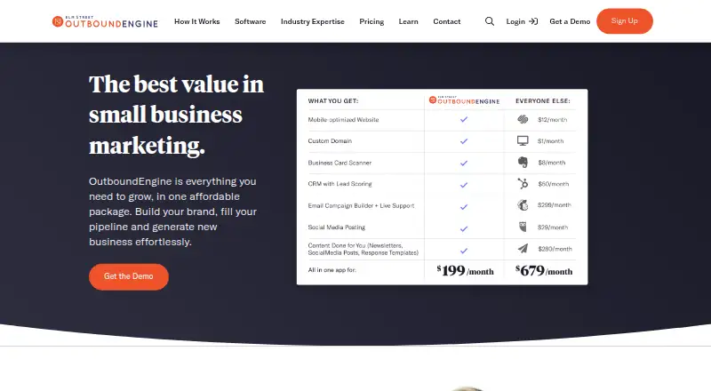 The OutboundEngine homepage