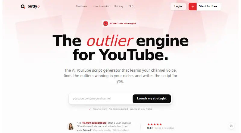 The Outlyo homepage