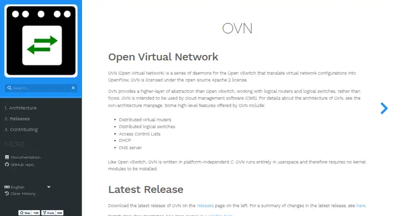 The Open Virtual Network homepage