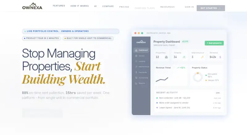 The Ownexa homepage