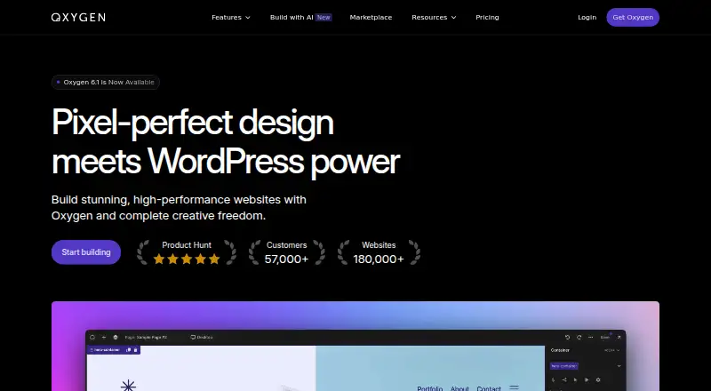 The Oxygen homepage