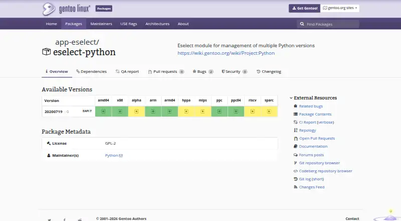 The eselect-python homepage