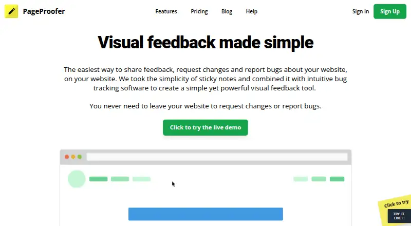The PageProofer homepage