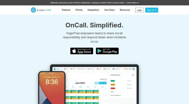 The PagerTree homepage