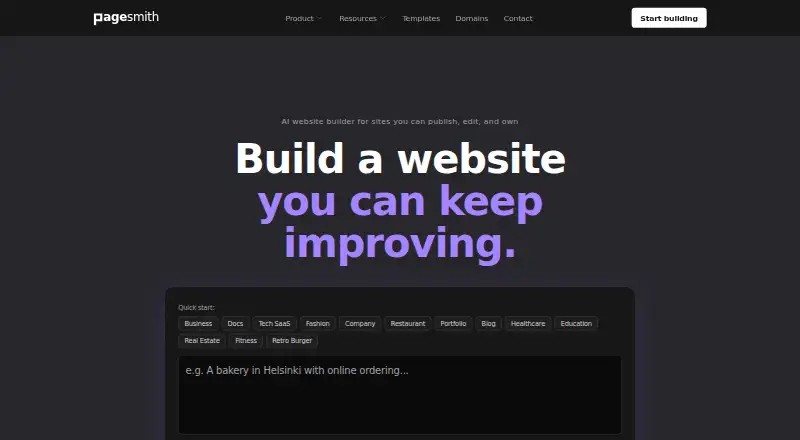 The Pagesmith homepage