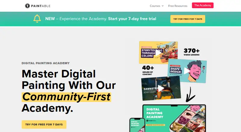 The Paintable homepage
