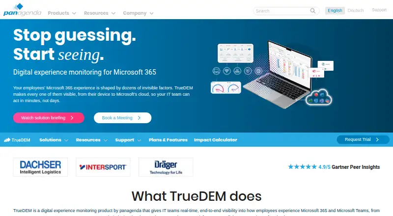 The TrueDEM homepage