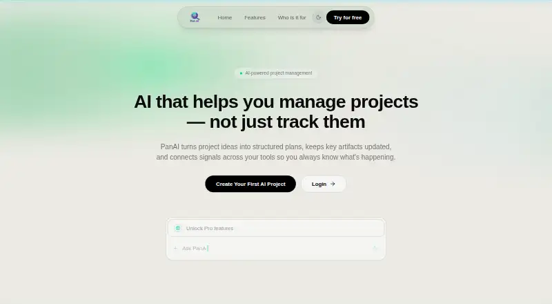 The PanAI homepage