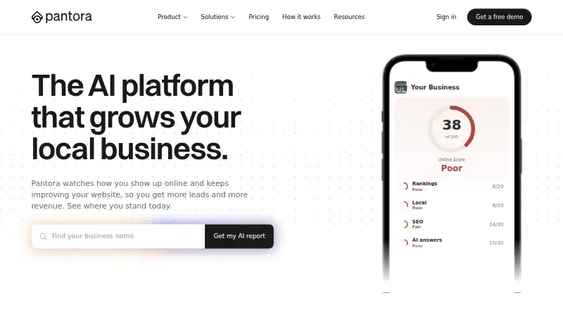 The Pantora homepage