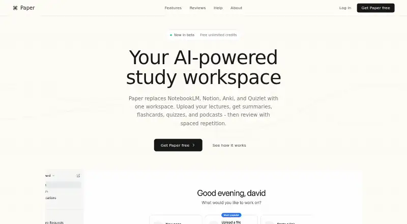 The Paper homepage