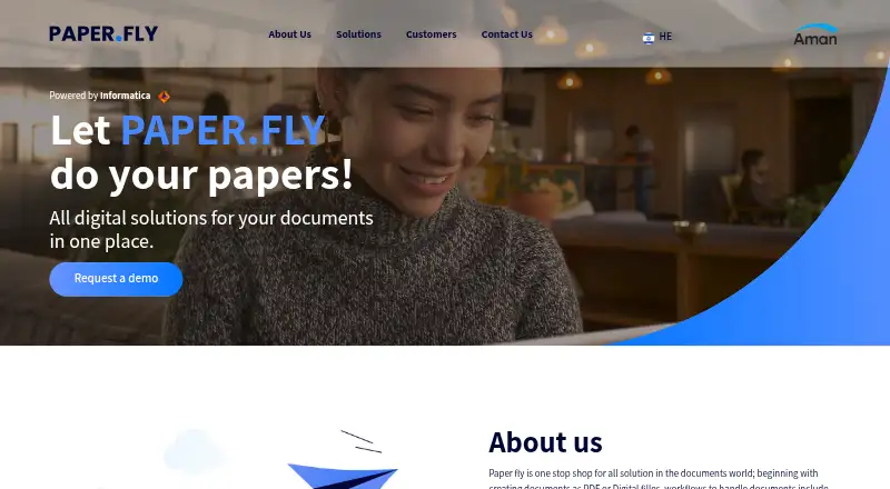 The Paper.Fly homepage