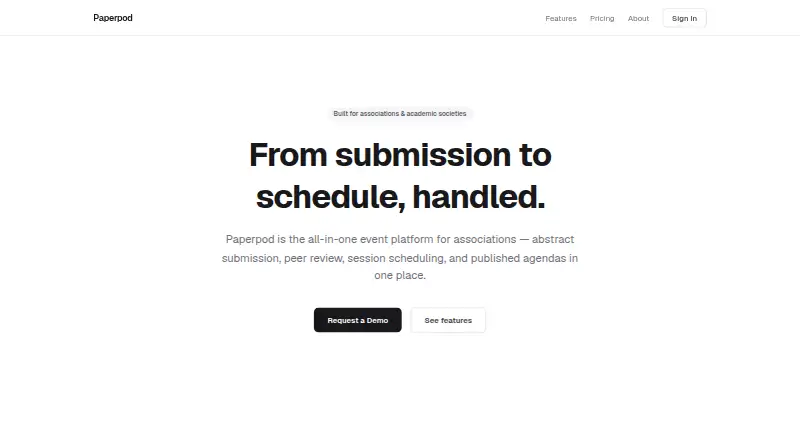The Paperpod homepage