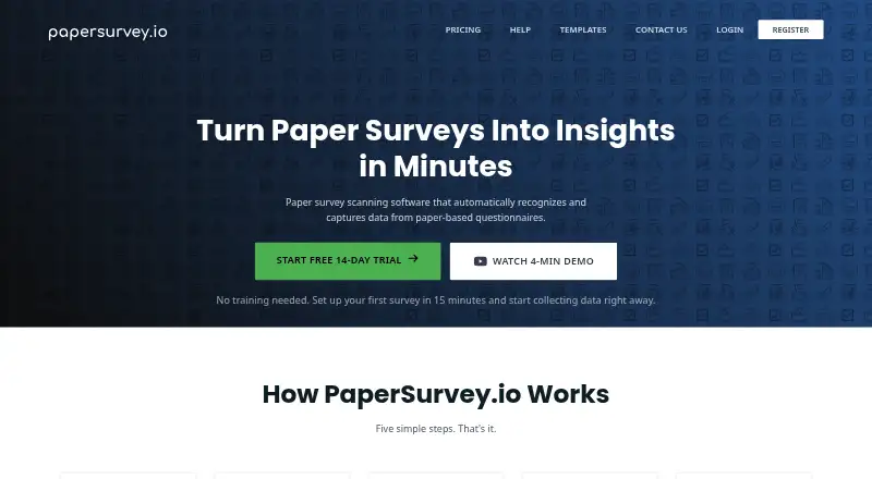 The PaperSurvey.io homepage