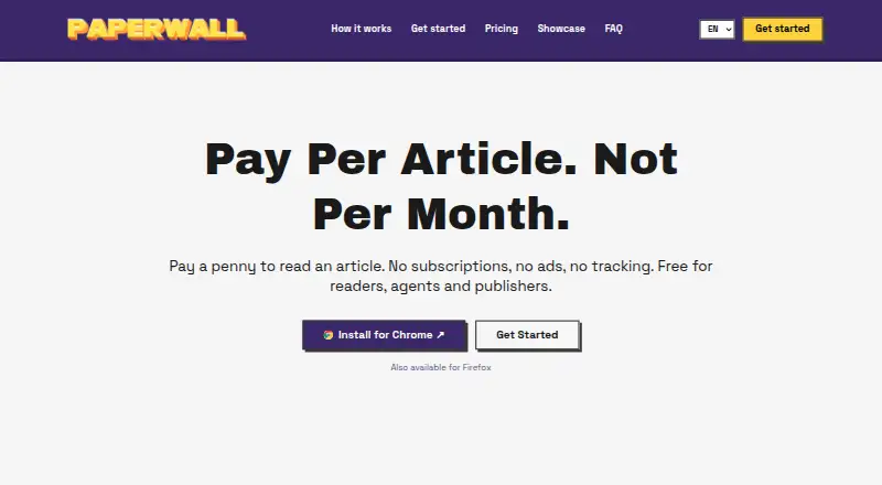The Paperwall homepage