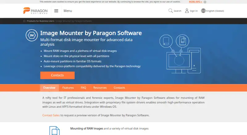 The Paragon Image Mounter homepage