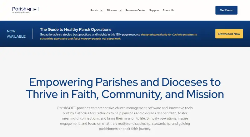 The ParishSOFT homepage