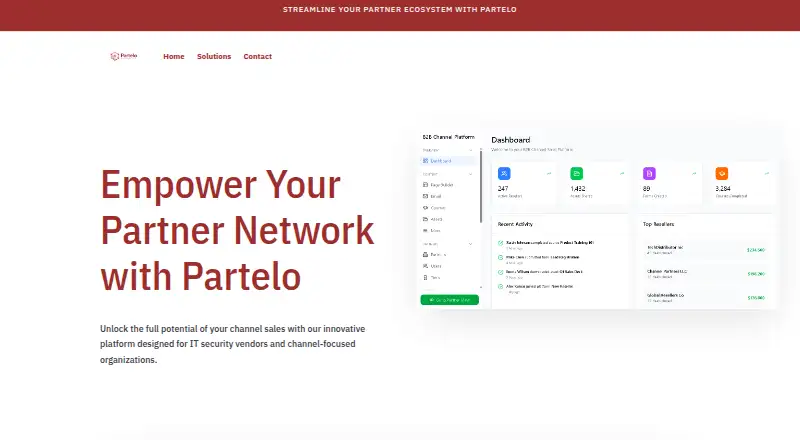 The Partelo homepage