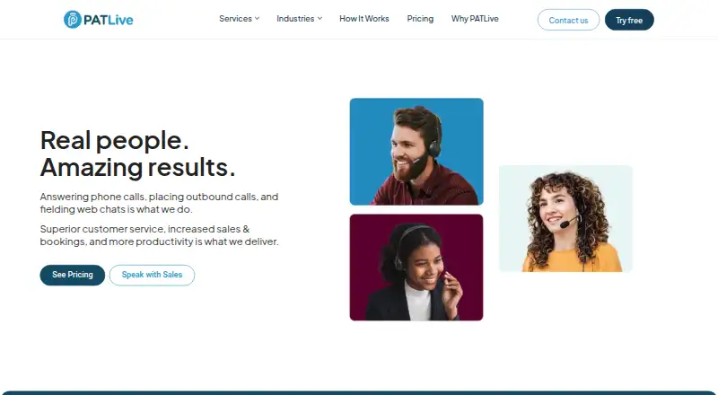 The PATLive homepage