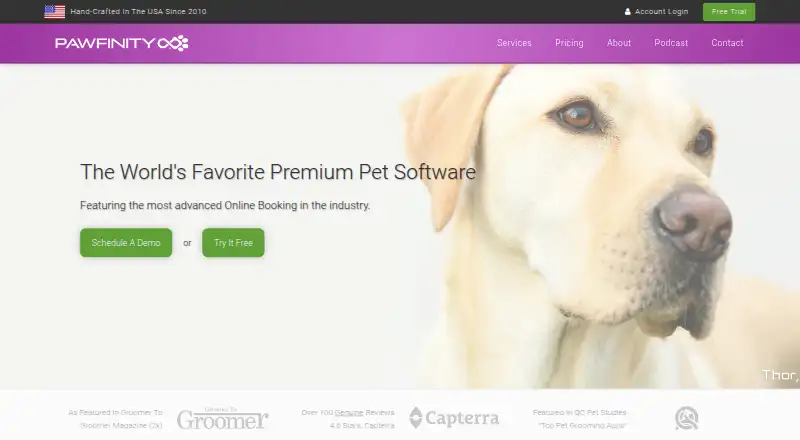 The Pawfinity homepage