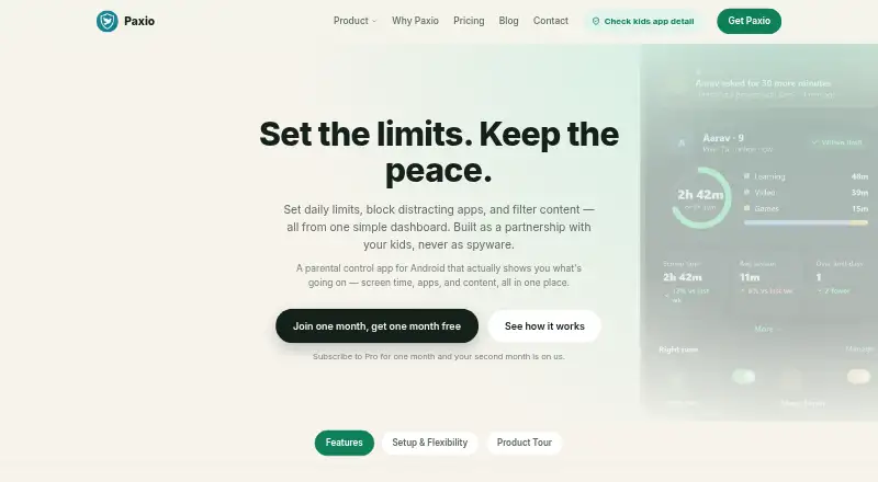 The Paxio homepage