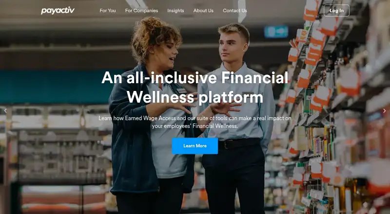 The Payactiv homepage