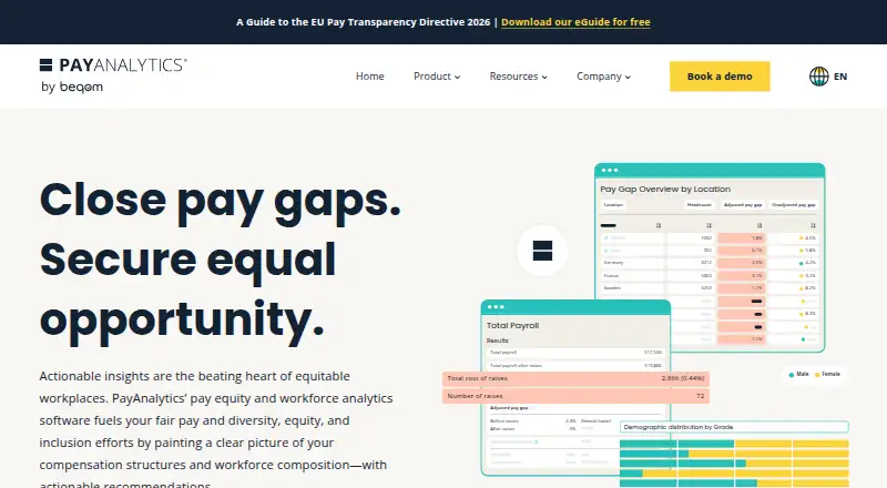 The PayAnalytics homepage