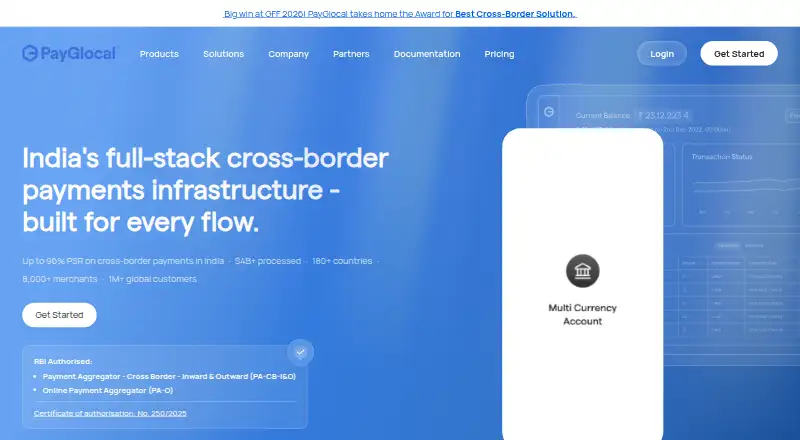 The PayGlocal homepage