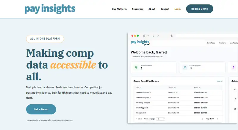 The Pay Insights homepage