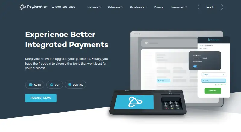 The PayJunction Virtual Terminal homepage