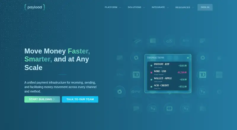 The Payload homepage
