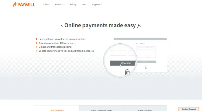 The PAYMILL homepage