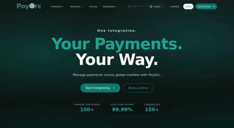 The PayOrc homepage