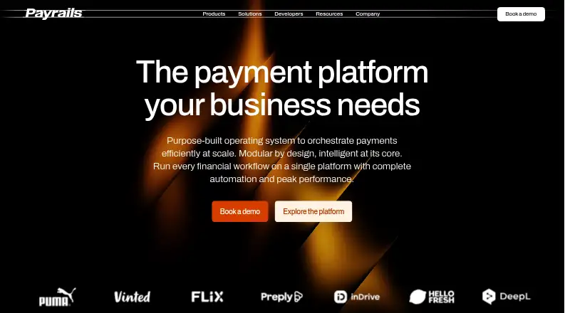 The Payrails homepage