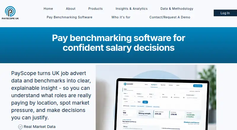 The PayScope U homepage