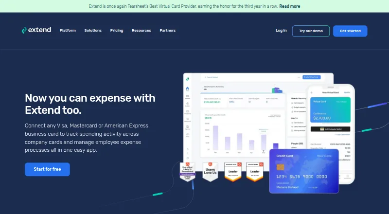 The Extend homepage