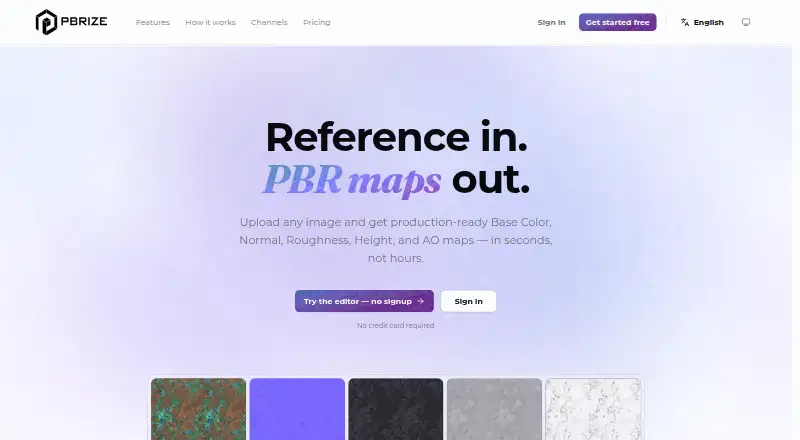 The PBRize homepage