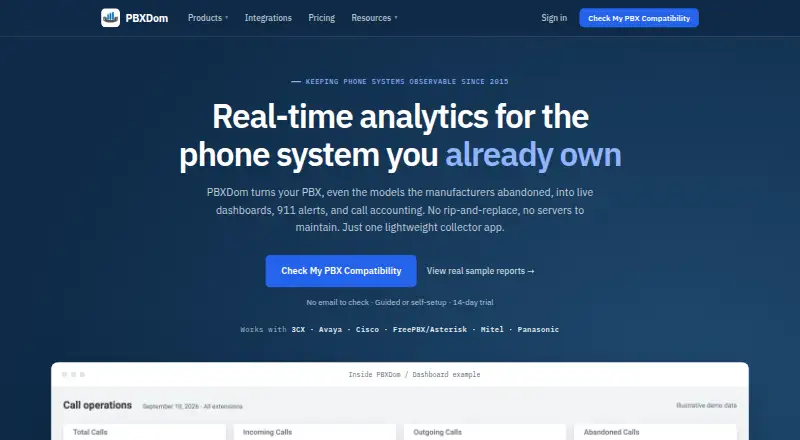 The PBXDom homepage