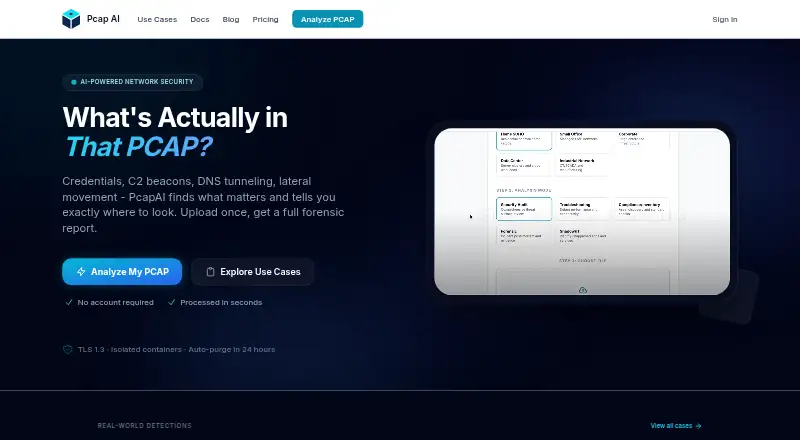 The PcapAI homepage