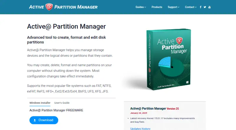 The Active@ Partition Manager homepage