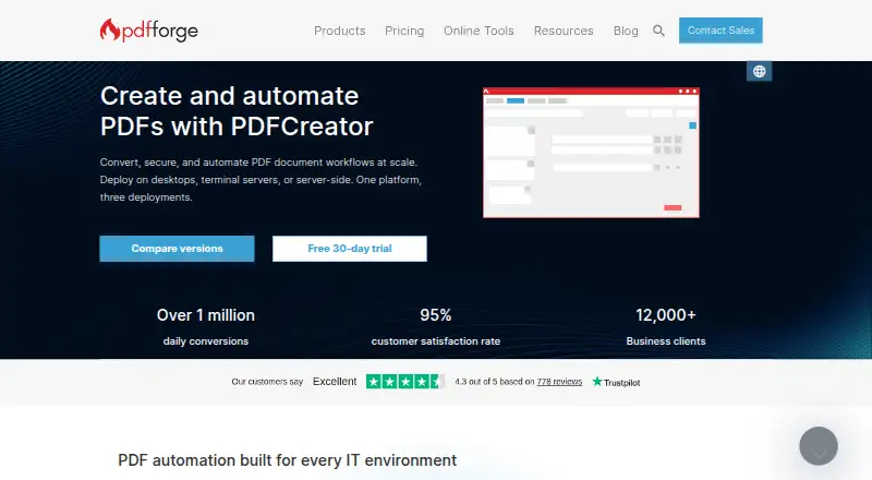 The PDFCreator homepage