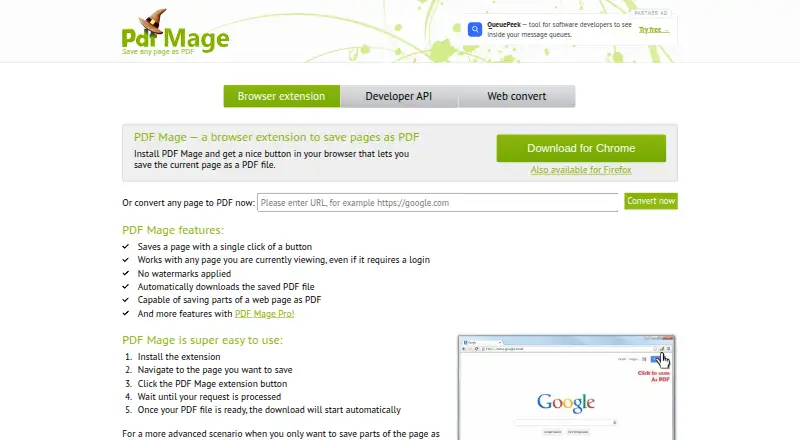The PDF Mage homepage
