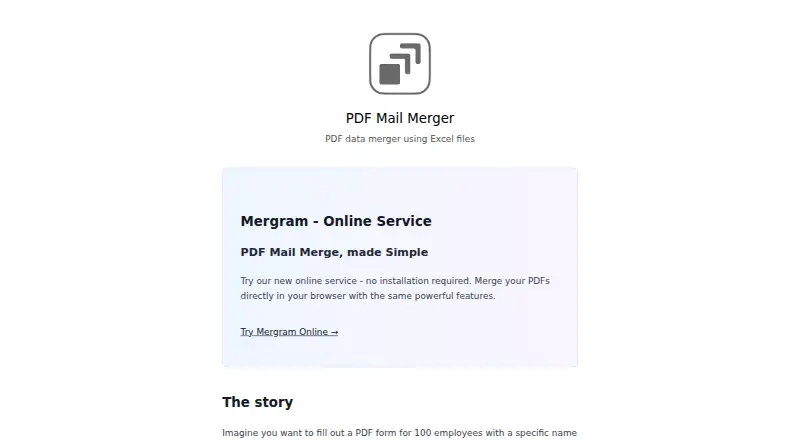 The PlainMerge homepage