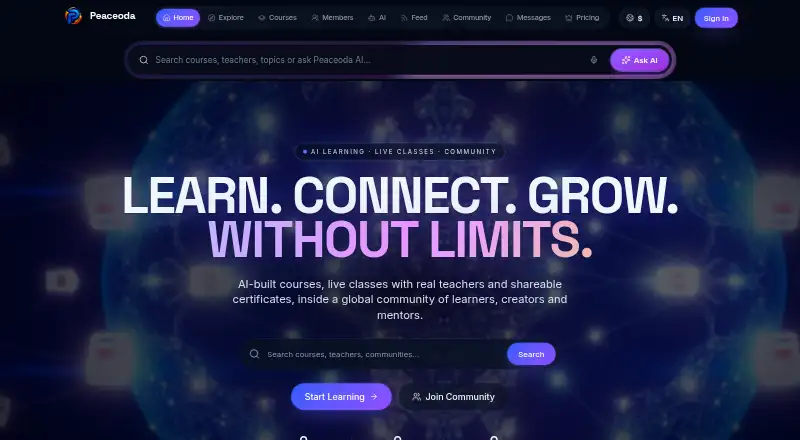 The Peaceoda homepage