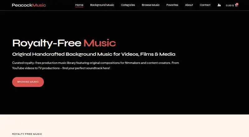 The Peacock Music homepage