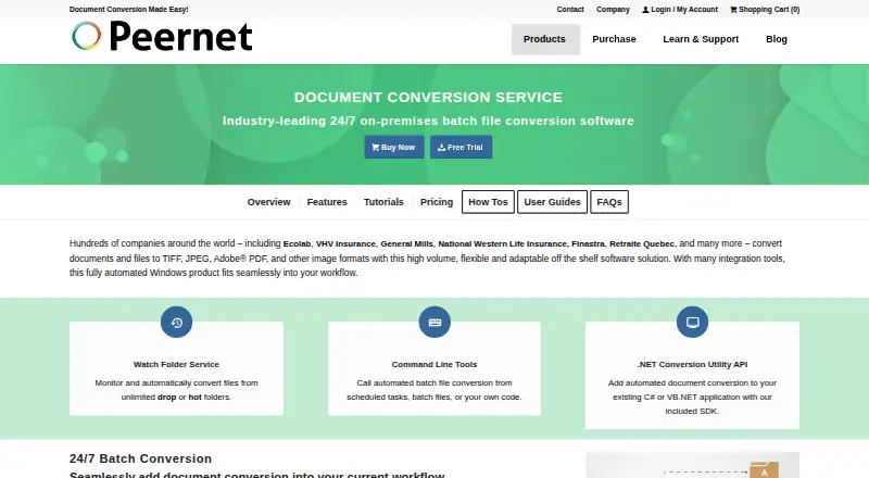 The PEERNET Document Conversion Service homepage