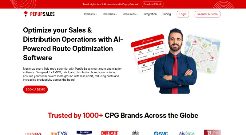 The PepUpSales homepage