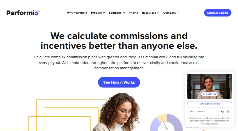 The Performio homepage