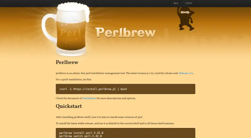 The perlbrew homepage