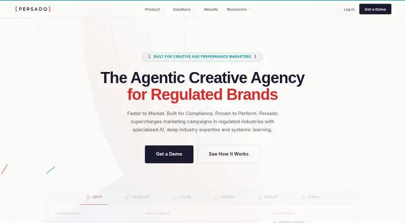 The Persado homepage