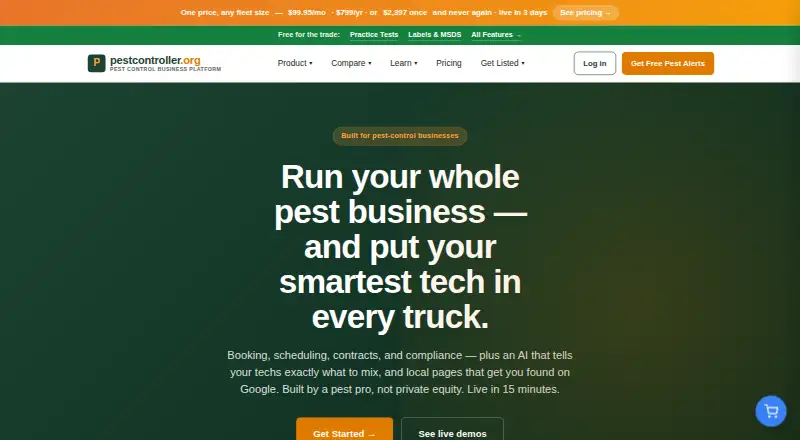 The PestController.org homepage